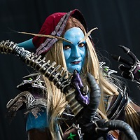 Cosplayerin auf der Manga-Comic-Con